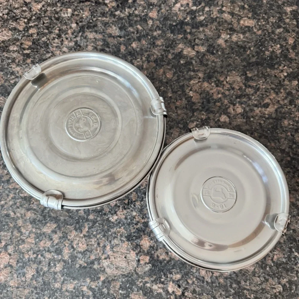 Set Of 2 Nesting Stainless Steel 18-8 ~ Humidity Control Airtight Containers